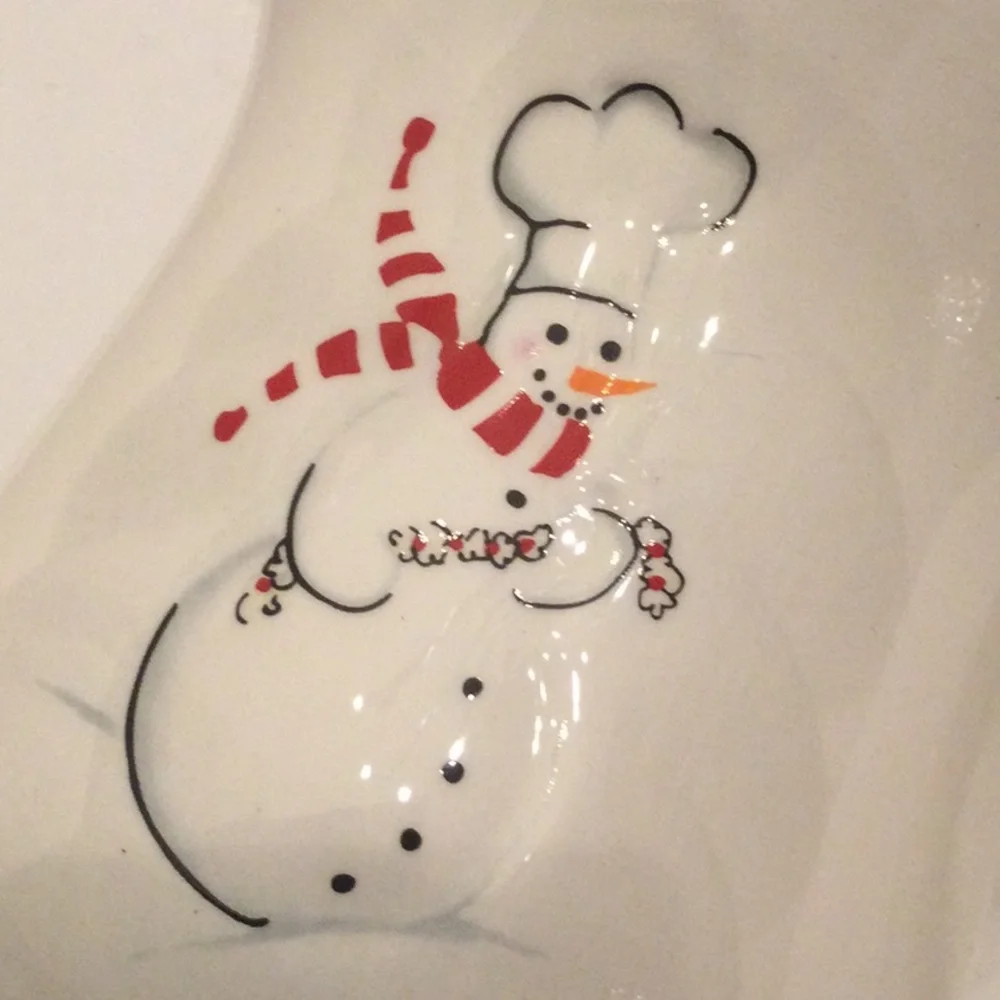 Williams Sonoma pair of mugs with chef snowman